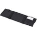 A black Mercer Culinary knife roll with pockets and black straps.