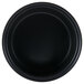 A black bowl with a black rim on a white background.
