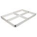 A white rectangular MFG Tray fiberglass sheet pan extender with metal corners.