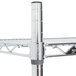 A Metro Super Erecta chrome shelf with two metal poles.