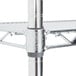 A Metro Super Erecta wire shelf with a Metro chrome post on it.