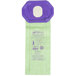 A green and purple ProTeam vacuum bag with a white circle and black line.