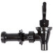 A black plastic Cambro faucet and spout assembly with a handle.