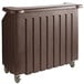 A dark brown plastic Cambro portable bar with wheels.