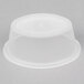 A clear plastic oval container with a lid.