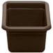 A dark brown rectangular polyethylene bus tub.