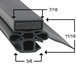 A close-up of a black rubber Turbo Air drawer gasket with measurements.