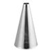 A silver cone shaped Ateco 801 Plain Piping Tip.