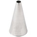 A stainless steel cone with a metal handle, the Ateco 801 Plain Piping Tip.