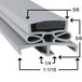 A grey Traulsen magnetic door gasket strip with measurements.