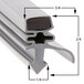 A close-up of a grey magnetic rubber strip with a hole in it.