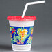 Dart Solo CC12C-J5145 Jungle Print 12-14 oz. Plastic Kid's Cup with Lid and Straw - 250/Case
