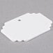 A white rectangular Cal-Mil write-on menu card with a hole in it.