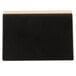 A black rectangular chalkboard with a wooden edge.
