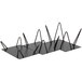 A black metal Cal-Mil rectangular riser set with black metal legs.