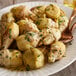 a plate of artichokes and a fork