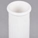 A white Cambro Camwear bud vase with a hole in the top.