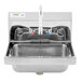 Regency 17 1/4 inch x 15 1/4 inch Wall Mounted Hand Sink with Gooseneck Faucet and Wrist Blades