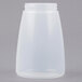 A clear plastic Tablecraft dispenser jar with a white lid.