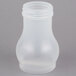 A clear plastic Tablecraft syrup container with a lid.