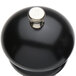 A Chef Specialties Imperial Ebony salt mill with a silver metal cap.