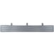 A gray metal Cambro tray rail with holes.