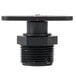 An IRP black plastic drain plug with a black threaded pipe fitting and nut.