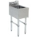 An Advance Tabco stainless steel underbar hand sink with a splash mount faucet.