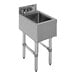 An Advance Tabco stainless steel underbar hand sink with a deck mount faucet.