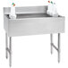 A stainless steel Advance Tabco underbar ice bin with a 7-circuit cold plate and containers.