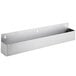 A stainless steel Advance Tabco single tier speed rail with holes.