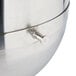 A close up of a 304 stainless steel mixing bowl with a handle.