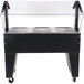 An Advance Tabco black hot food table with clear containers on a counter.