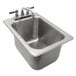 An Advance Tabco stainless steel drop-in bar sink with faucet and drain.