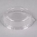 A clear plastic lid on a clear plastic bowl.