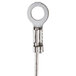 A silver metal Solwave HV diode with a round metal piece.