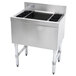 A stainless steel Advance Tabco underbar ice bin with a 7-circuit cold plate.