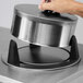 A stainless steel heated plate dispenser designed to hold and dispense two stacks of plates sized 8 1/4 to 9 1/8 inches.