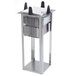 A metal and white rectangular Lakeside dish dispenser.