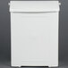 A white Rochester Midland wall-mount sanitary napkin receptacle with a lid.