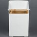 A white plastic wall-mount sanitary napkin receptacle.