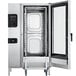 A large stainless steel Convotherm combi oven with the door open.