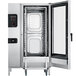 A large stainless steel Convotherm combi oven with a door open.