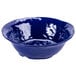 a blue bowl with a white background