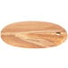 An American Metalcraft oval olive wood serving board with a hole in the middle.