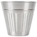 An American Metalcraft stainless steel mini round trash can with a ribbed surface.