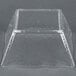 An American Metalcraft clear styrene bowl with a square bottom.