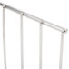 A white rectangular metal bun rack with a black handle.