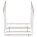 A metal wire bun rack with a white background.