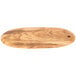 An American Metalcraft oval olive wood serving board with a hole in the middle.